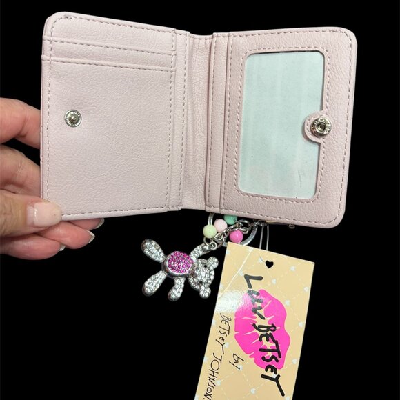 BETSEY JOHNSON SMALL WALLET WITH TEDDY BEAR CHARM NWT - Picture 3 of 4